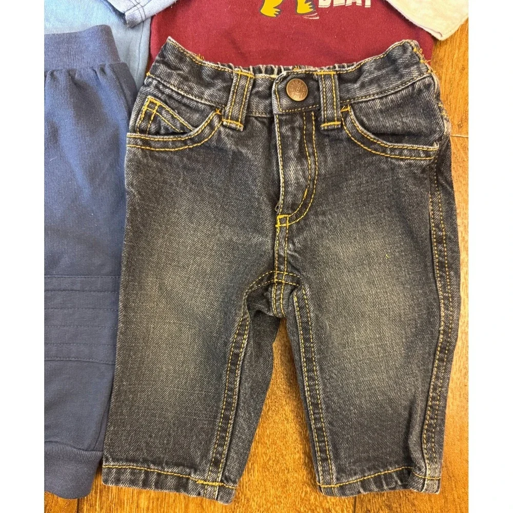 Baby‎ Boy 3/6 Months Outfits Clothes Lot Long Sleeved Shirts Jeans Pants Mommy